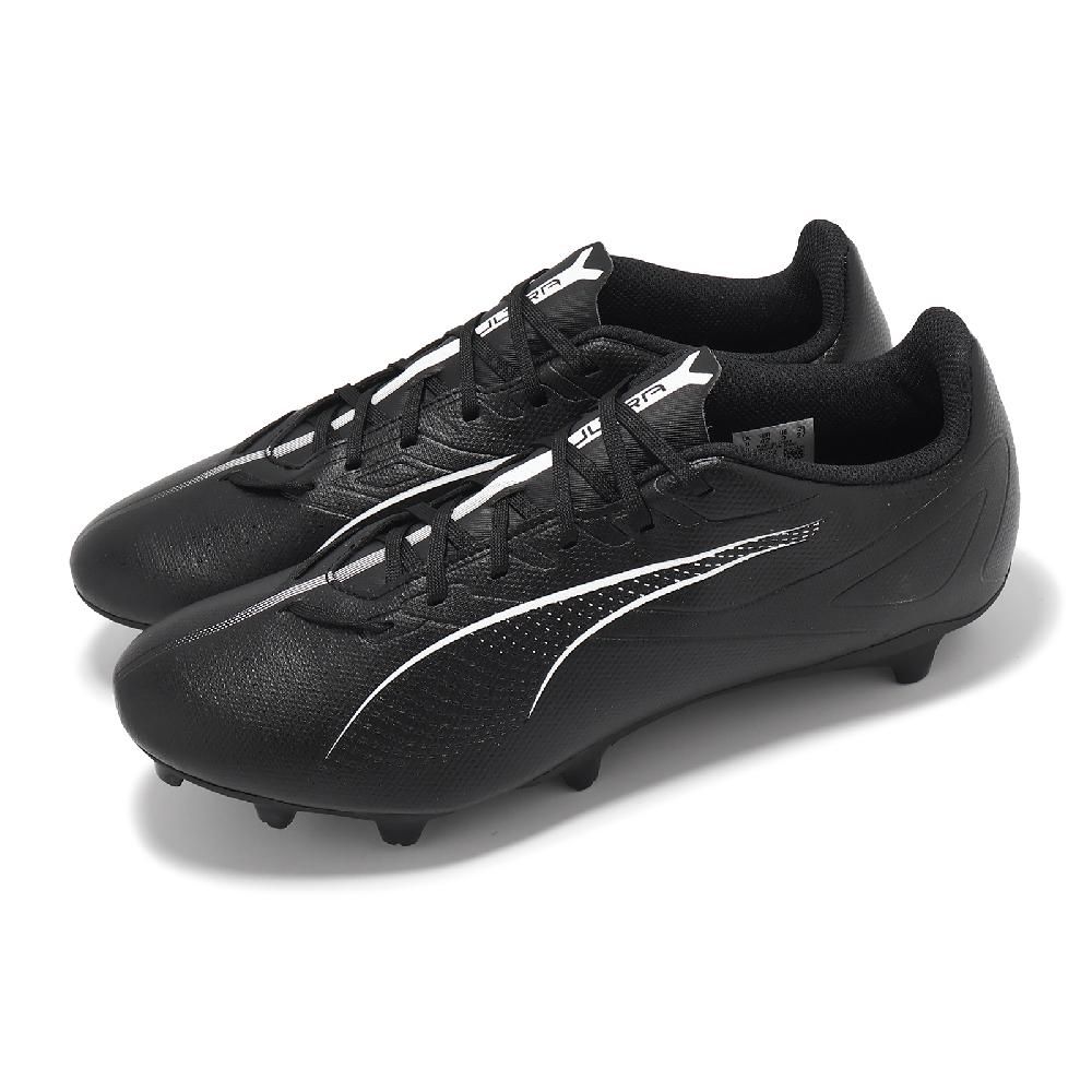 PUMA  彪馬 足球鞋 Ultra 5 Play FG/AG 男鞋 黑 白 人工短草皮 偏硬草地 運動鞋 10768902