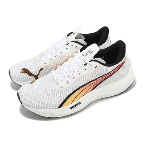 PUMA 彪馬 慢跑鞋 Velocity Nitro 3 男鞋 白 橘 透氣 氮氣中底 運動鞋 37774809