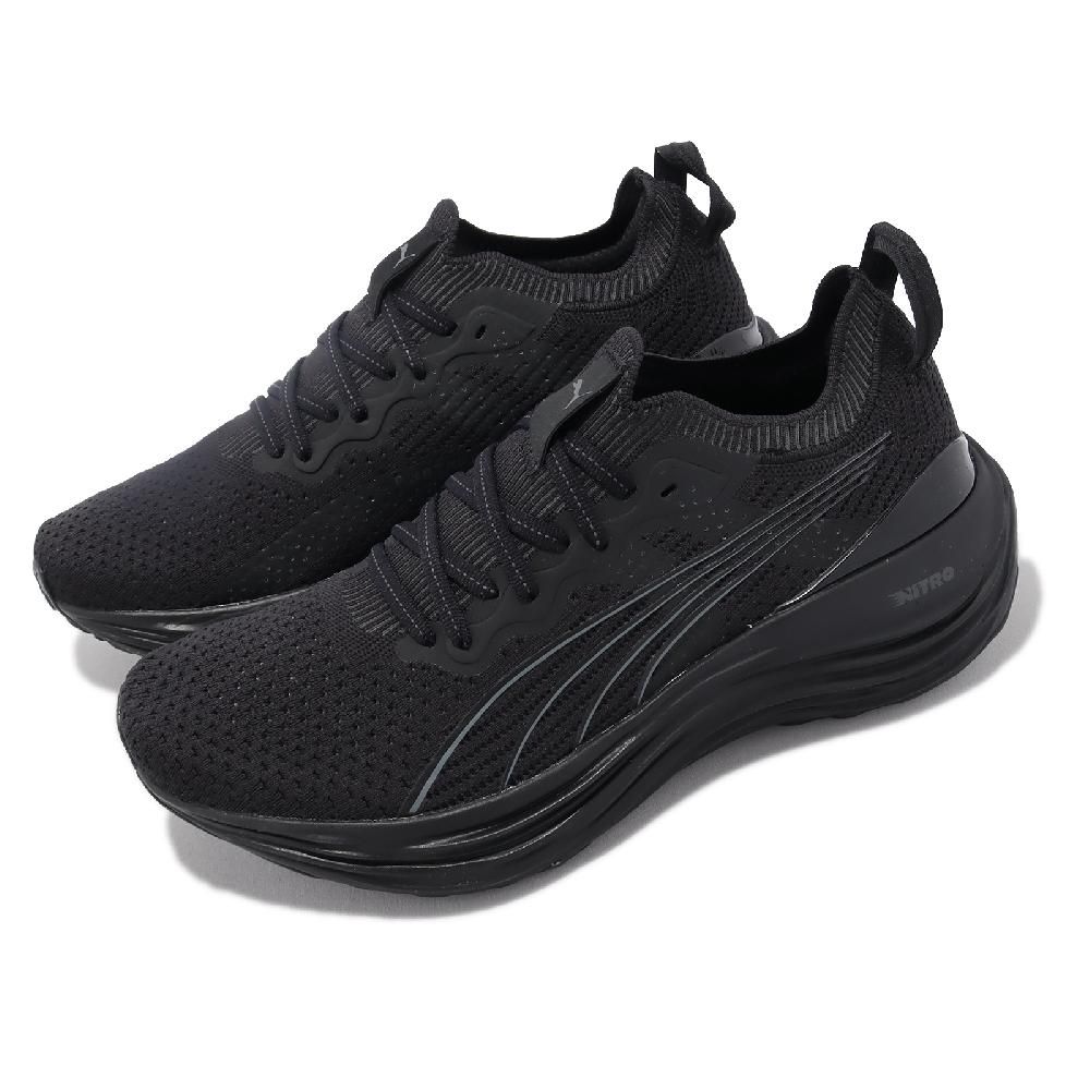 PUMA  彪馬 慢跑鞋 ForeverRun Nitro Knit 男鞋 黑 針織鞋面 氮氣中底 緩衝 路跑 運動鞋 37913901