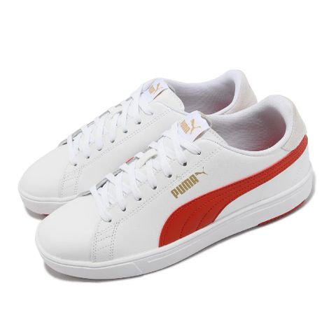 PUMA Puma 彪馬 休閒鞋 Serve Pro Lite 男鞋 白 紅 皮革 彎刀 小白鞋 37490219