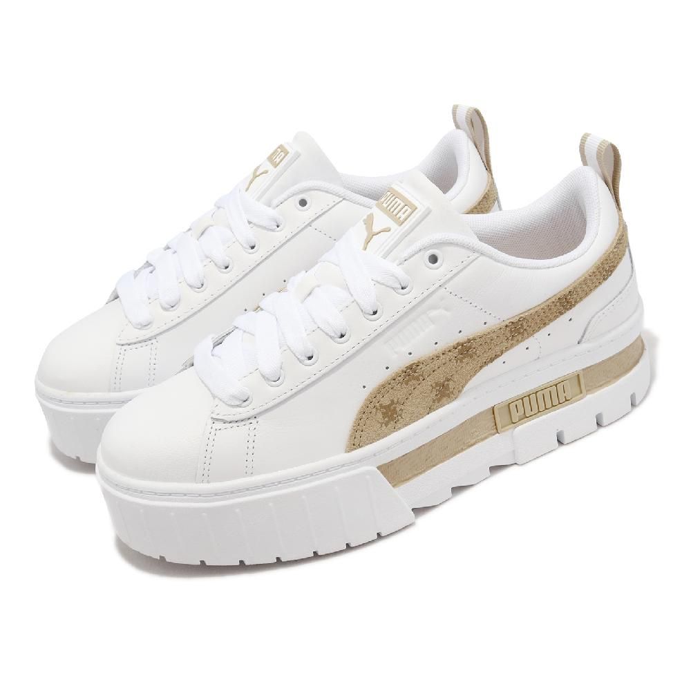 PUMA  休閒鞋 Mayze T7 Wns 女鞋 白 卡其 奶茶色 厚底 小白鞋 經典款 百搭 38871201