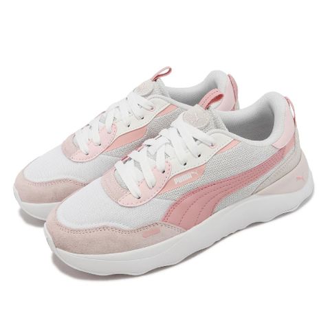 PUMA 彪馬 休閒鞋 Runtamed Platform 女鞋 灰 粉紅 麂皮 皮革 復古 微厚底 波浪型大底 39232404