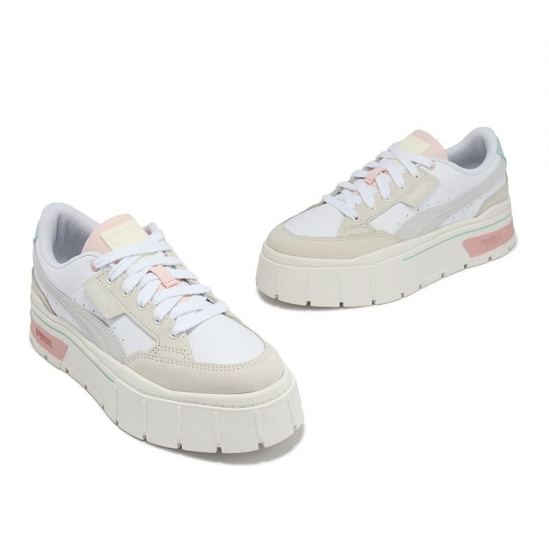 Puma 休閒鞋Mayze Stack Luxe Wns 女鞋米白灰皮革厚底38985310 | 休閒鞋| Yahoo奇摩購物中心