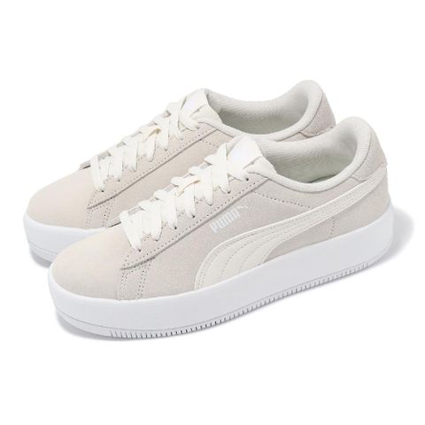 Puma 彪馬 休閒鞋 Lily Platform SD Wns 女鞋 米白 白 麂皮 微增高 低筒 小白鞋 38773901