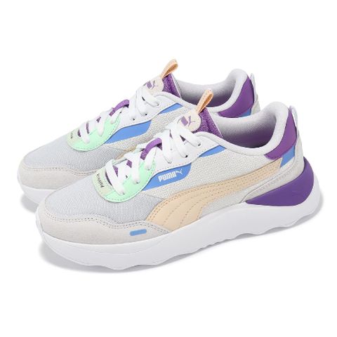 PUMA 彪馬 休閒鞋 Runtamed Platform 女鞋 銀 紫 異材質拼接 微厚底 緩衝 復古 運動鞋 39232411