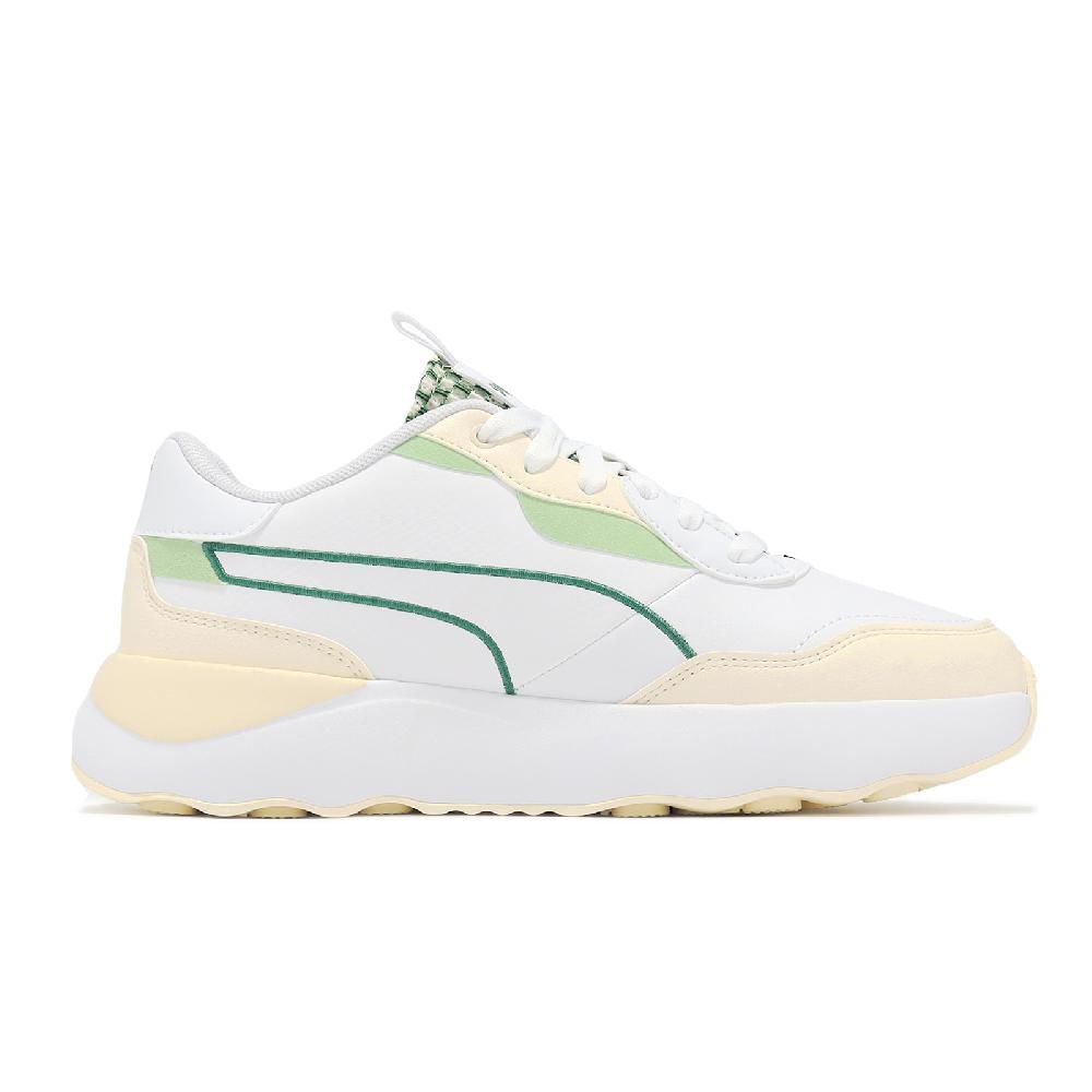 PUMA  彪馬 休閒鞋 Runtamed Platform Blossom 女鞋 白 綠 花卉 皮革 復古 運動鞋 39526001