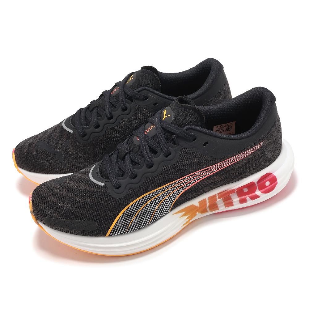 PUMA 彪馬  彪馬 慢跑鞋 Deviate Nitro 2 Wns 女鞋 黑 橘 緩衝 氮氣中底 碳板 運動鞋 30969801
