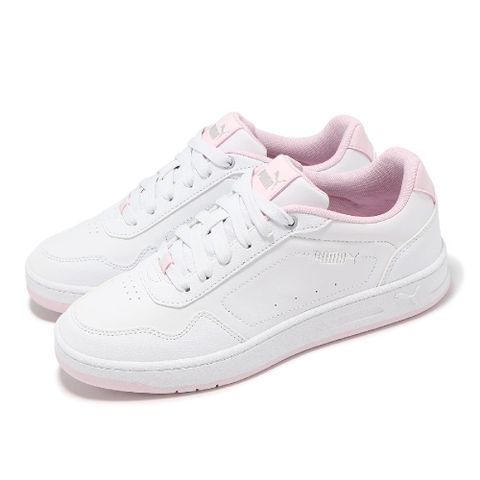 PUMA 彪馬 休閒鞋 Court Classy 女鞋 白 粉 低筒 復古 皮革 小白鞋 39502104