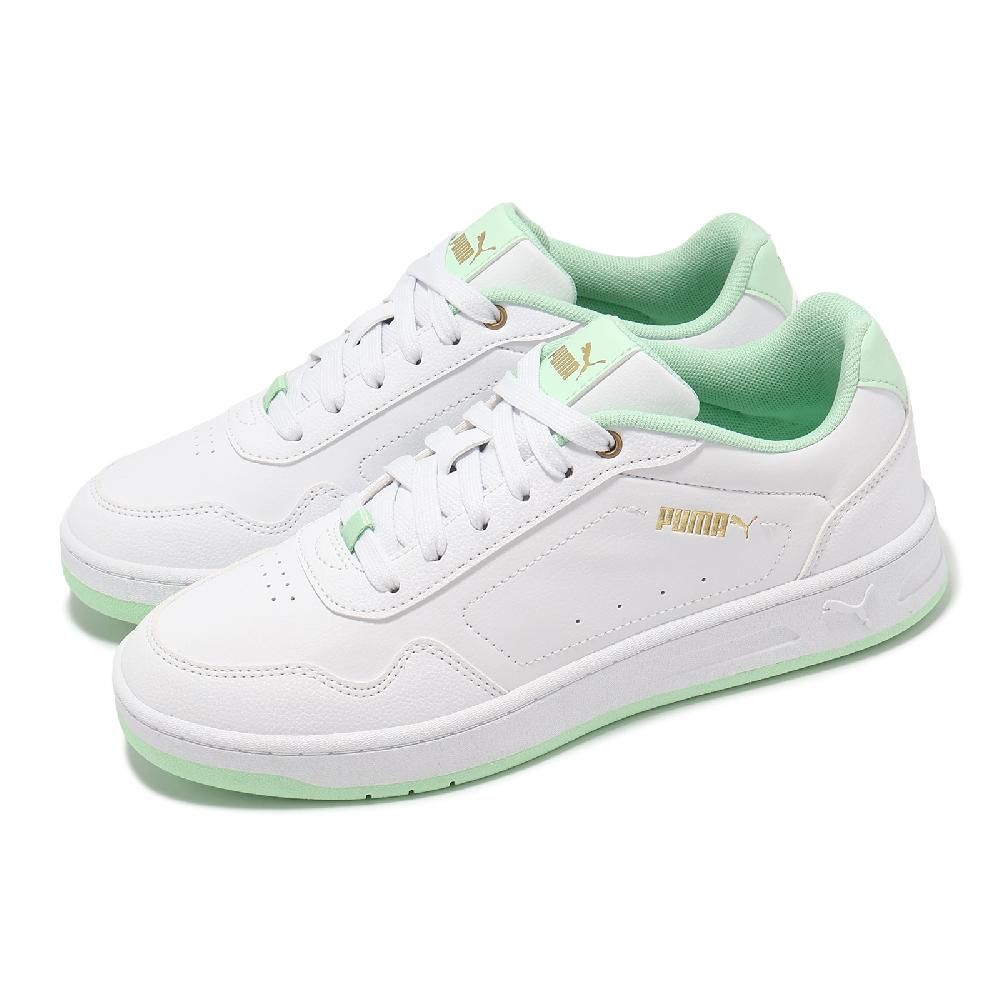 PUMA  彪馬 休閒鞋 Court Classy 女鞋 白 綠 低筒 復古 皮革 小白鞋 39502107