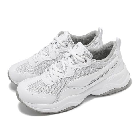 PUMA 彪馬 休閒鞋 Cilia Patent SL 女鞋 白 灰 厚底 增高 緩衝 復古 37250001