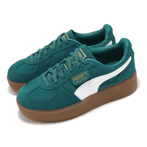 PUMA 彪馬 德訓鞋 Palermo Elevata Wns 女鞋 綠 白 厚底 膠底 復古 麂皮 休閒鞋 39934802