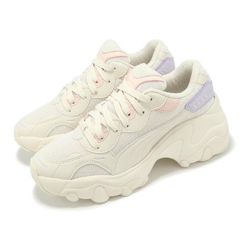 PUMA 休閒鞋 Pulsar Wedge Wns Mesh 女鞋 米白 粉紫 厚底 增高 老爹鞋 39968001