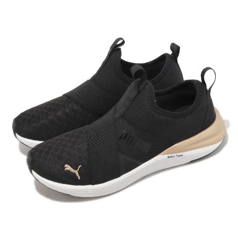 PUMA Puma 彪馬 訓練鞋 Better Foam Prowl Slip Molt Met Wns 女鞋 黑 金 套入式 37875401