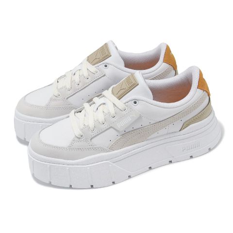 PUMA Puma 彪馬 休閒鞋 Mayze Stack Luxe Wns 女鞋 米白 灰 皮革 厚底 38985312