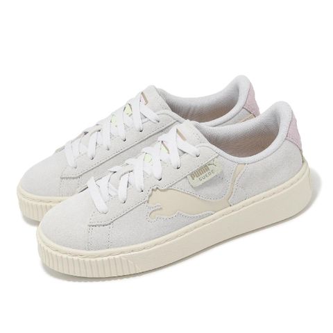 PUMA Puma 彪馬 休閒鞋 Suede Platform Cutout Wns 女鞋 灰 粉 麂皮 大LOGO 微厚底 39723303