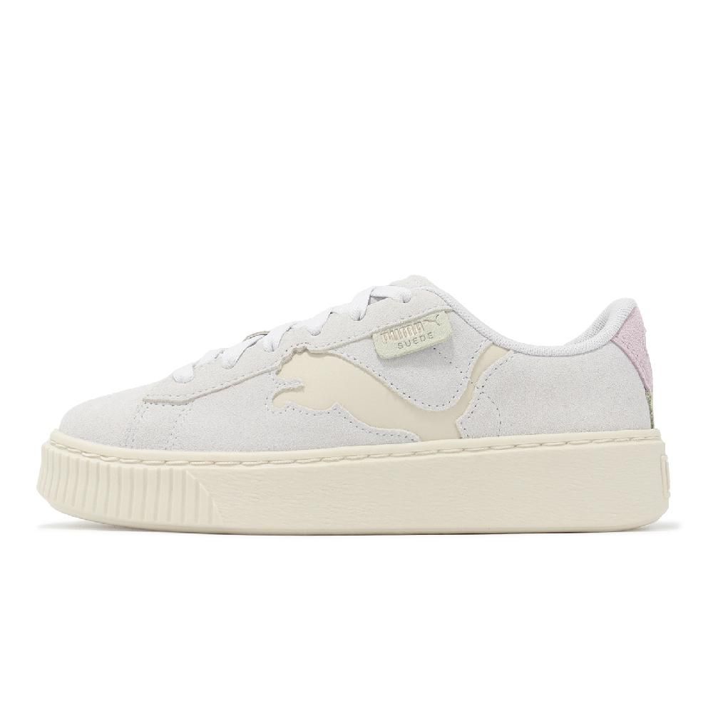 PUMA Puma 彪馬 休閒鞋 Suede Platform Cutout Wns 女鞋 灰 粉 麂皮 大LOGO 微厚底 39723303