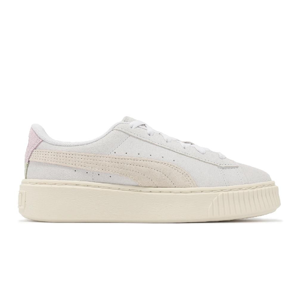 PUMA Puma 彪馬 休閒鞋 Suede Platform Cutout Wns 女鞋 灰 粉 麂皮 大LOGO 微厚底 39723303