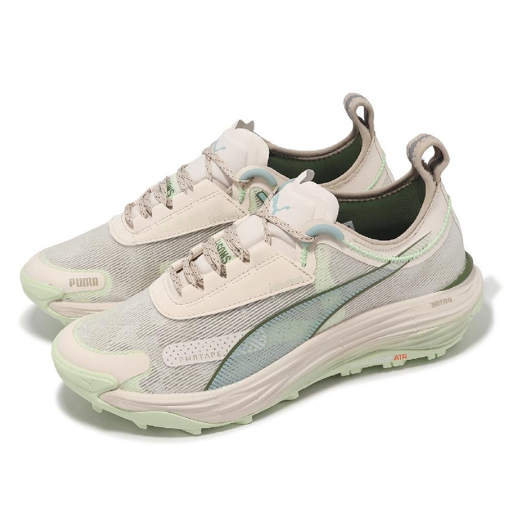 PUMA Puma 彪馬 越野跑鞋 Voyage Nitro 3 Wns 女鞋 米白 綠 氮氣中底 緩震 戶外 運動鞋 37774609