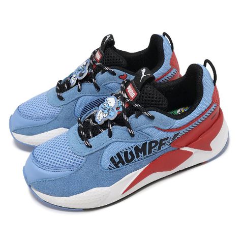 Puma 彪馬 x Smurfs 休閒鞋 RS-X The Smurfs PS 中童 藍 紅 小朋友 聯名 運動鞋 39478401