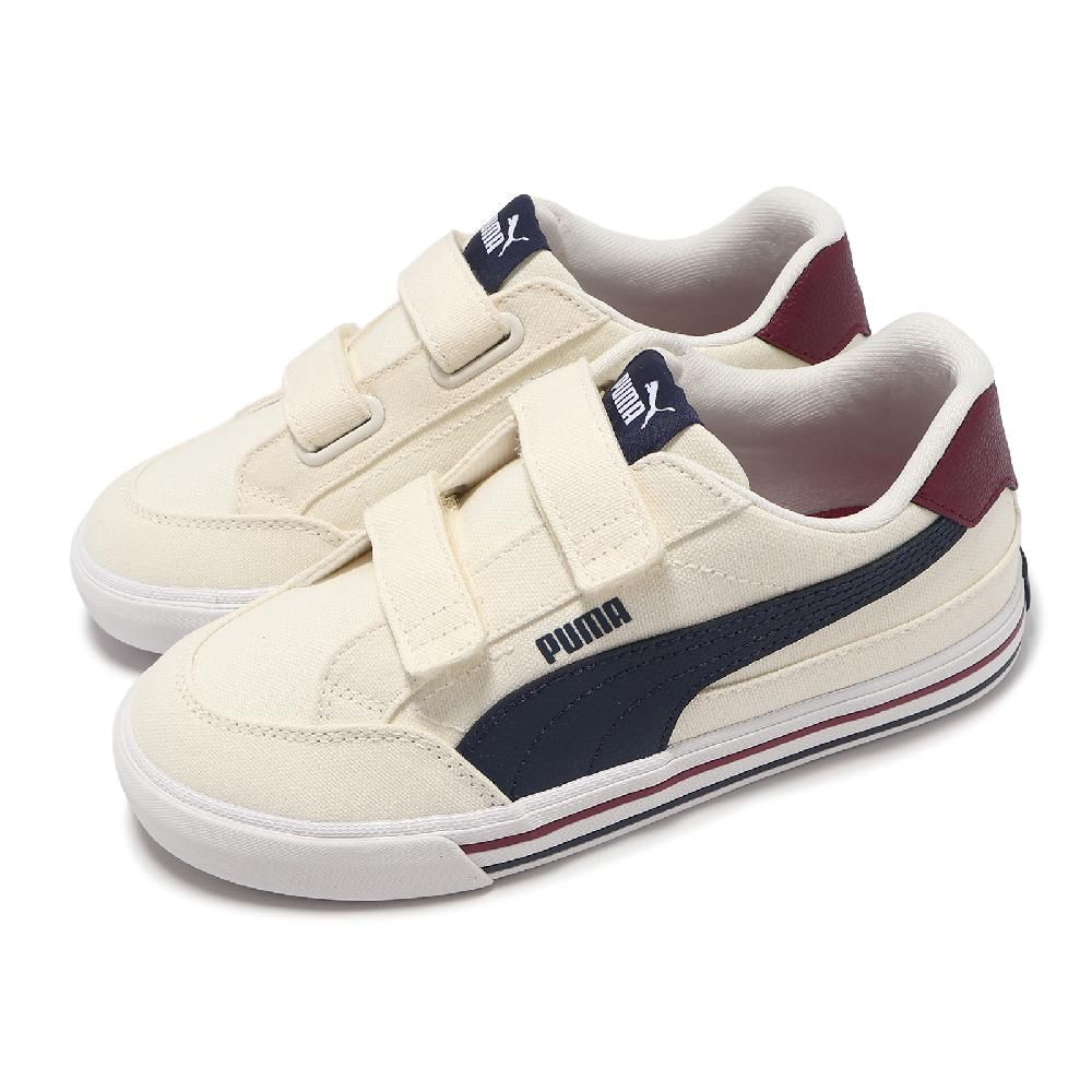 PUMA  彪馬 休閒鞋 Court Classic VULC FS V PS 中童 米白 紅 魔鬼氈 小朋友 運動鞋 39656001