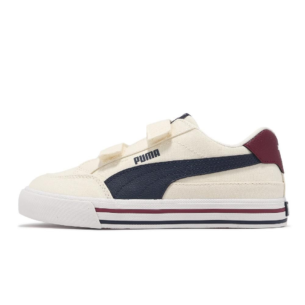 PUMA  彪馬 休閒鞋 Court Classic VULC FS V PS 中童 米白 紅 魔鬼氈 小朋友 運動鞋 39656001