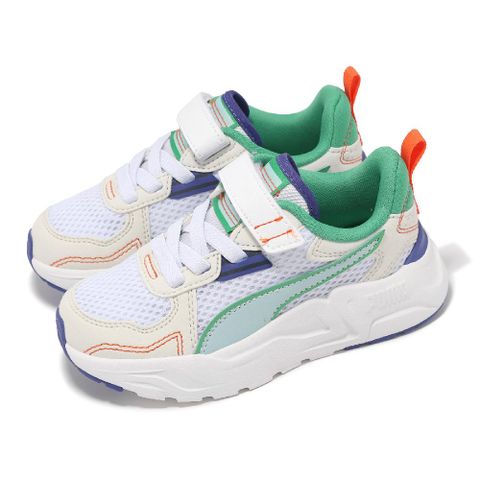 PUMA 慢跑鞋 Trinity Lite RBS II AC+PS 中童 白綠 魔鬼氈 拼接 小朋友 運動鞋 39800301