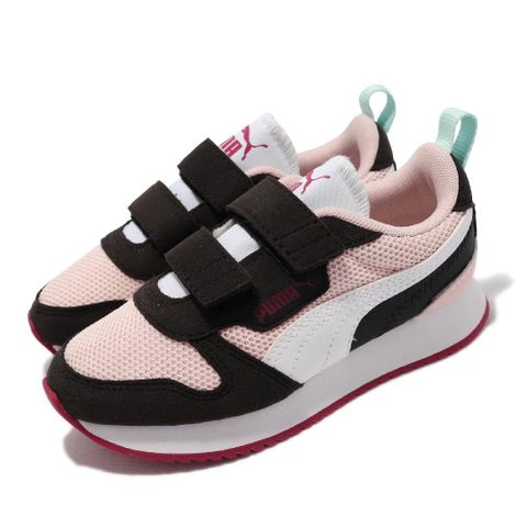 PUMA 童鞋 R78 V PS 中童鞋 黑 粉 魔鬼氈 好穿脫 小朋友 麂皮 休閒鞋 37361720