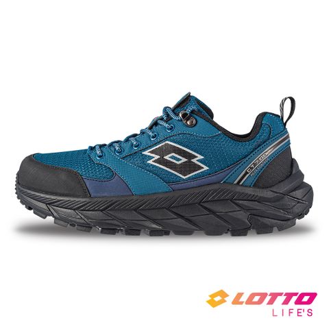 【LOTTO 義大利】男 寬楦 CT 700 防潑水越野跑鞋(藍/黑)