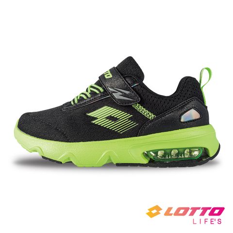 【LOTTO 義大利】童鞋 ARIA LITE 氣墊跑鞋(黑綠)