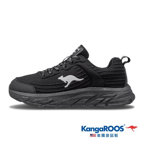 【KangaROOS 美國袋鼠鞋】男 ADVENTURE 越野機能 輕量透氣 慢跑鞋(黑-KM21480)