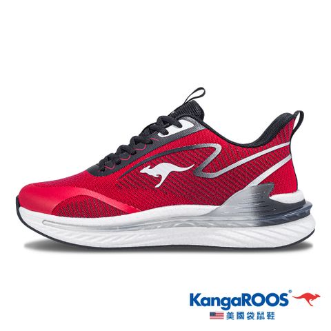 【KangaROOS 美國袋鼠鞋】男 RUN DASH 科技機能跑鞋 支撐穩定 輕量透氣 (紅-KM41362)