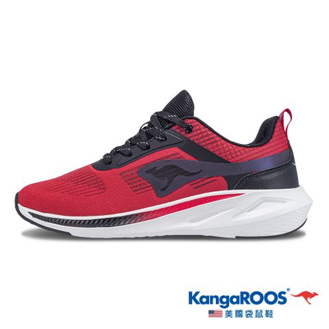 KangaROOS 美國袋鼠鞋 男鞋 RUN BREEZY 超輕量跑鞋 輕質透氣 貼合腳型(紅-KM41102)