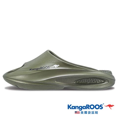 【KangaROOS 美國袋鼠鞋】男鞋 VOYAGE 2 戶外厚底潮流拖鞋 厚底拖鞋 防水材質 (軍綠-KM41385)