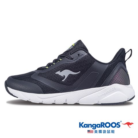 【KangaROOS 美國袋鼠鞋】男鞋 RUN REIGN 輕量跑鞋 輕質透氣 運動鞋 慢跑鞋 (黑-KM41120)