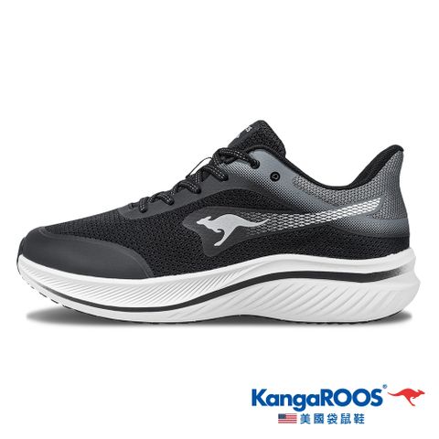 【KangaROOS 美國袋鼠鞋】男 RUN LUNAR 輕量跑鞋 輕質透氣 緩震回彈 (黑/白-KM41580)