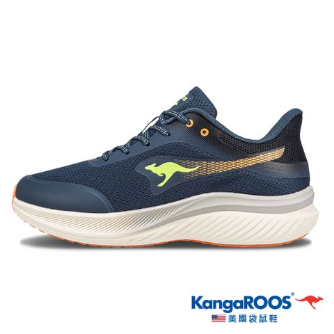 【KangaROOS 美國袋鼠鞋】男 RUN LUNAR 輕量跑鞋 輕質透氣 緩震回彈 (海軍藍/橘-KM41587)