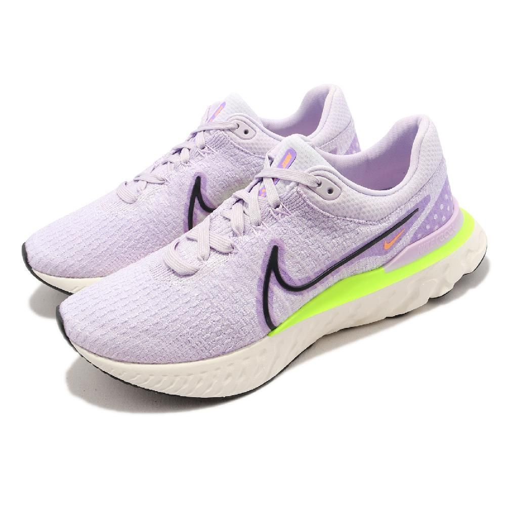 NIKE 耐吉  慢跑鞋 React Infinity Run FK 3 男款 紫粉 奶油底 路跑 運動鞋 DH5392-500