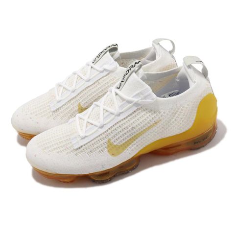 Nike 慢跑鞋 Air Vapormax 2021 FK SE 男鞋 白 橘 針織鞋面 全掌氣墊 DQ8963-100