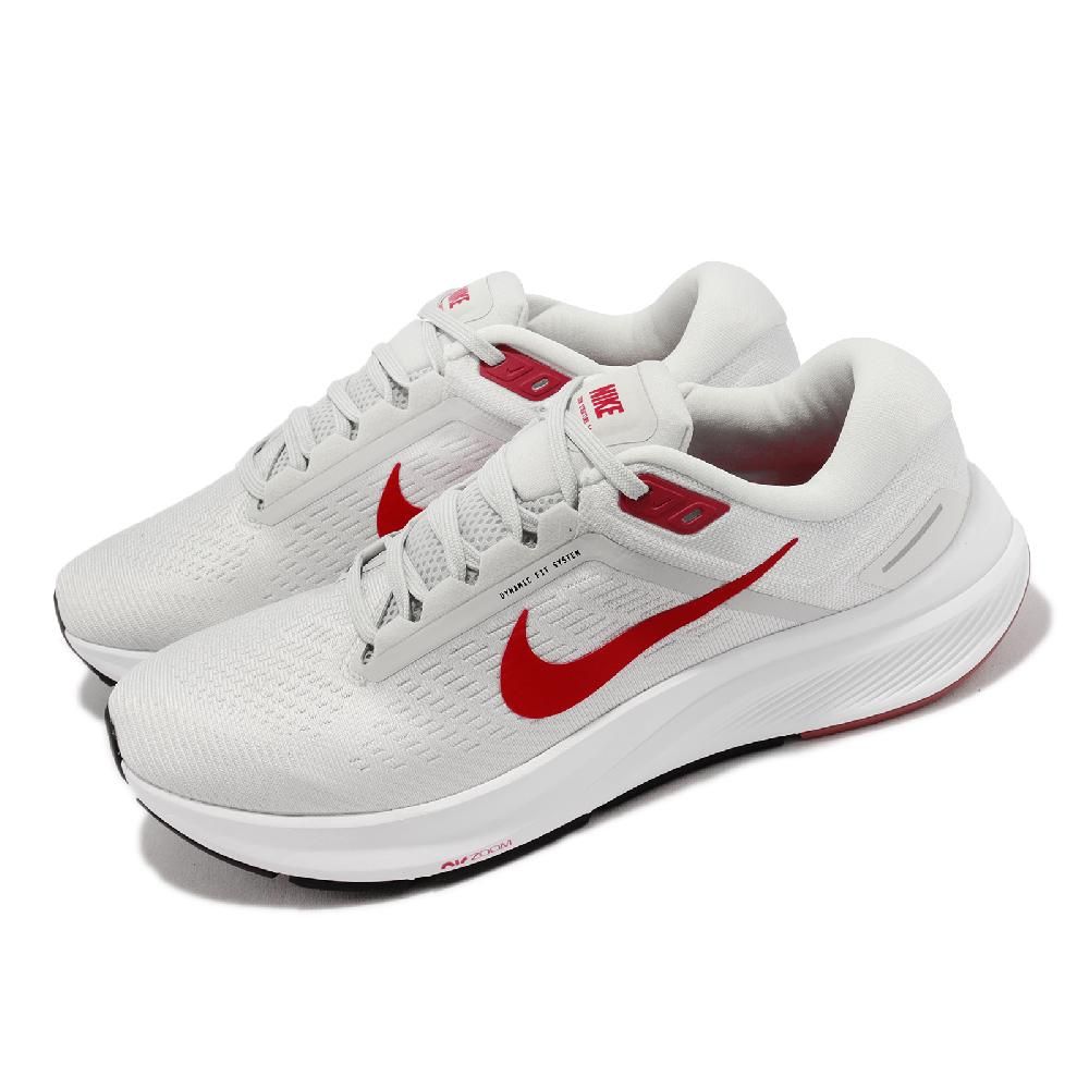 NIKE 耐吉  慢跑鞋 Air Zoom Structure 24 男鞋 灰白 紅 基本款 運動鞋 DA8535-010