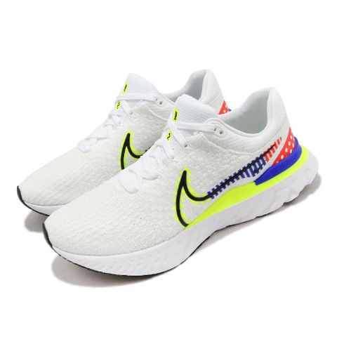 Nike 耐吉 慢跑鞋 React Infinity Run FK 3 PRM 男鞋 白 黃 黑 針織鞋面 緩震 DX1629-100