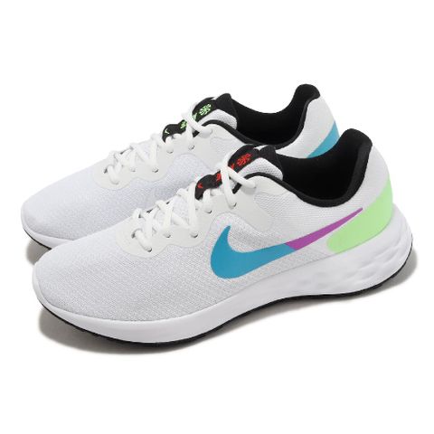 Nike 耐吉 慢跑鞋 Revolution 6 NN SE 男鞋 白 綠 藍 入門款 運動鞋 FJ1049-100