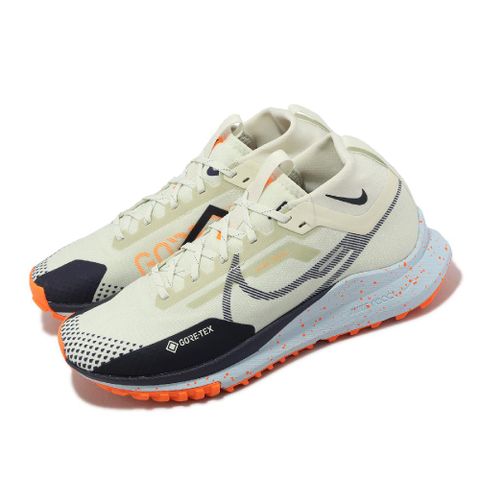 Nike 耐吉 防水野跑鞋 React Pegasus Trail 4 GTX 米白 藍 男鞋 戶外 緩震 反光 DJ7926-004