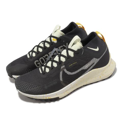 NIKE 耐吉 越野跑鞋 React Pegasus Trail 4 GTX 男鞋 防水 黑 黃 戶外 運動鞋 DJ7926-005