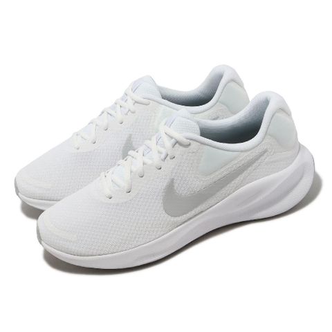 Nike 耐吉 慢跑鞋 Revolution 7 男鞋 白 灰 基本款 輕量 緩震 運動鞋 FB2207-100