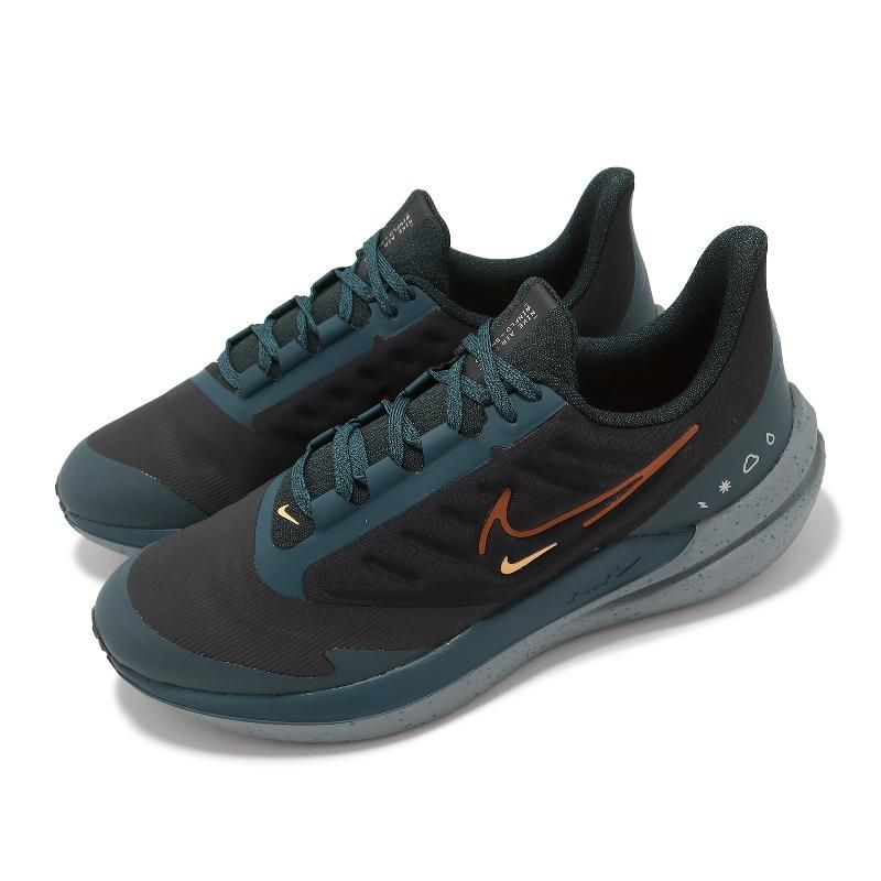 Nike 耐吉慢跑鞋Air Winflo 9 Shield 藍黑男鞋防潑水運動鞋DM1106-002