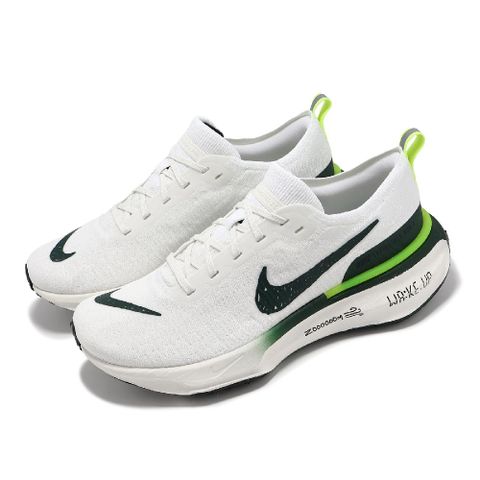 Nike 耐吉 慢跑鞋 Zoomx Invincible Run FK3 男鞋 白 綠 襪套 針織 運動鞋 FZ4018-100