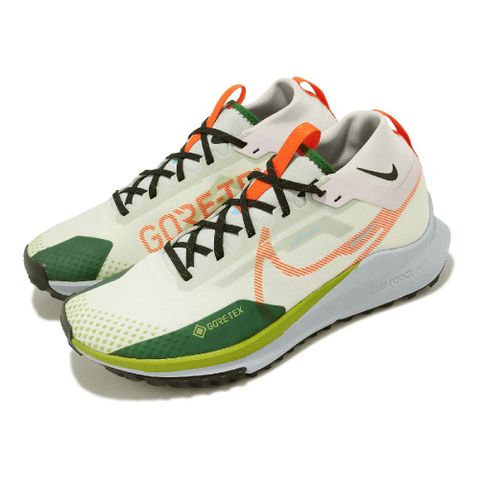 Nike 耐吉 越野跑鞋 React Pegasus Trail 4 GTX 男鞋 橘 綠 防水 戶外 運動鞋 FN3430-180