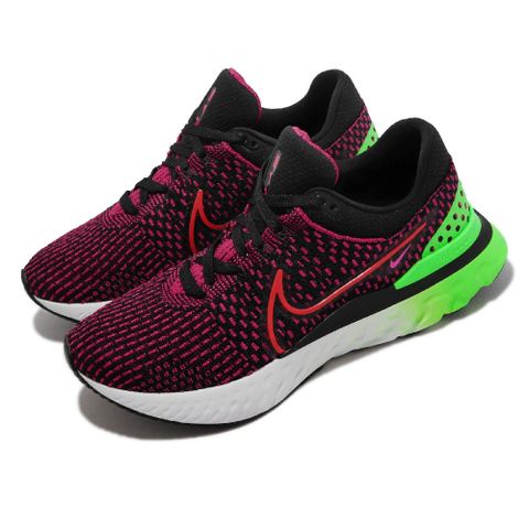 NIKE 耐吉 慢跑鞋 React Infinity Run FK 3 男鞋 黑 紅 針織 運動鞋 路跑 DH5392-003