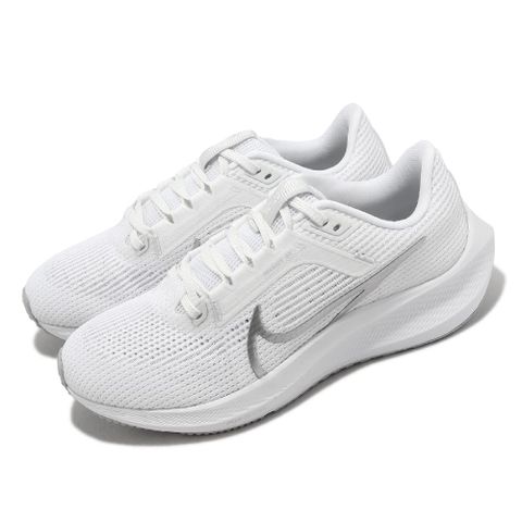 Nike 耐吉 慢跑鞋 Wmns Air Zoom Pegasus 40 女鞋 白 銀 緩震 小飛馬 運動鞋 DV3854-101