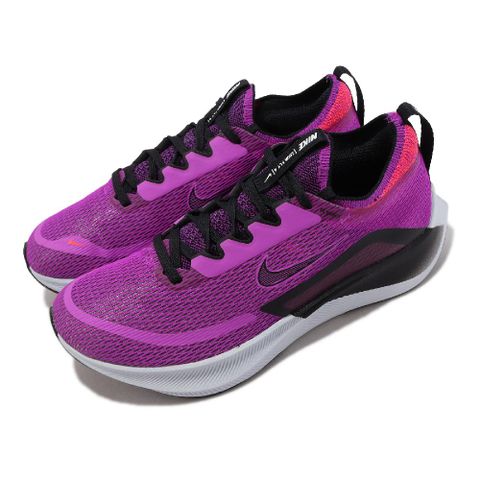 Nike 耐吉 慢跑鞋 Wmns Zoom Fly 4 女鞋 紫 黑 緩震 襪套式 運動鞋 CT2401-501